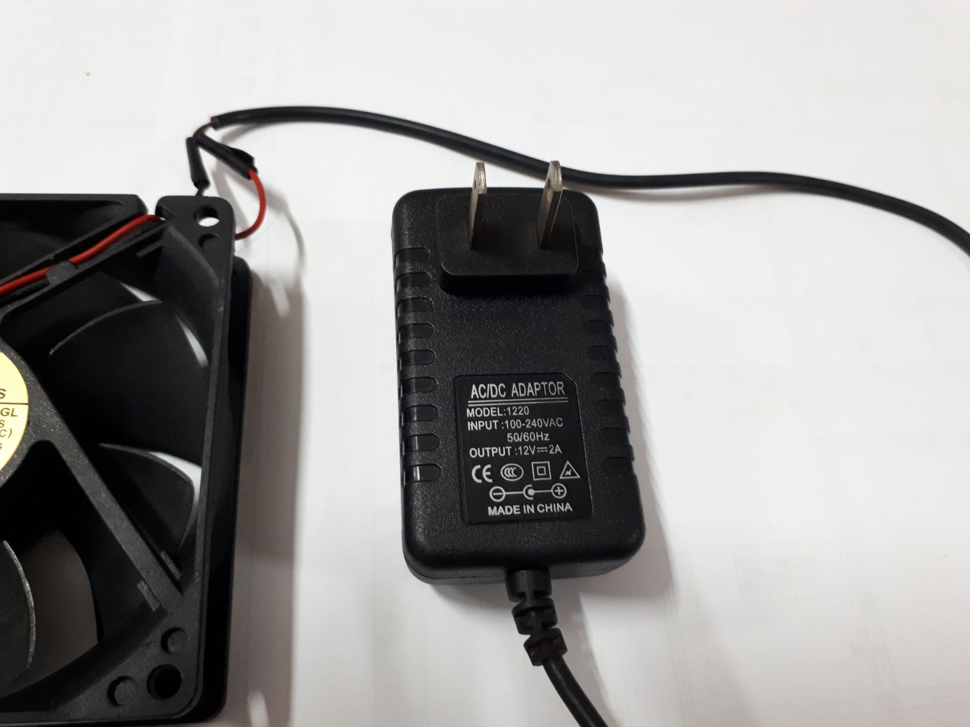 Quạt mod mini 9cm 12v thổi mát chạy điện 220v