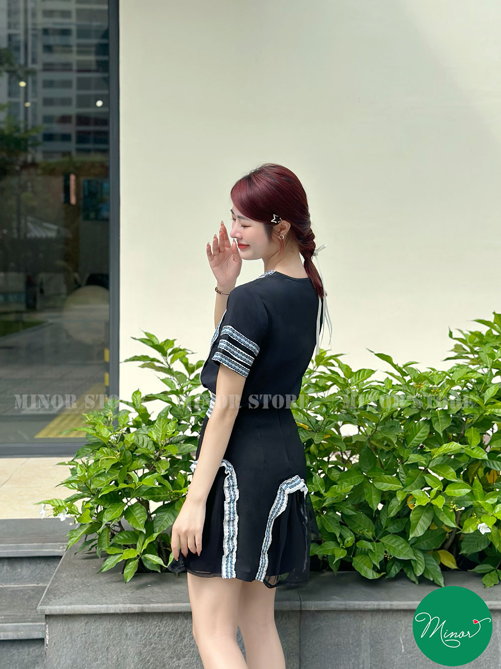 ÁO KIỂU PHỐI HOA CÚC XANH [MINOR CÂLINE]