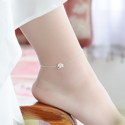 Lắc chân bạc 925 Voi Con Dễ Thương 2023