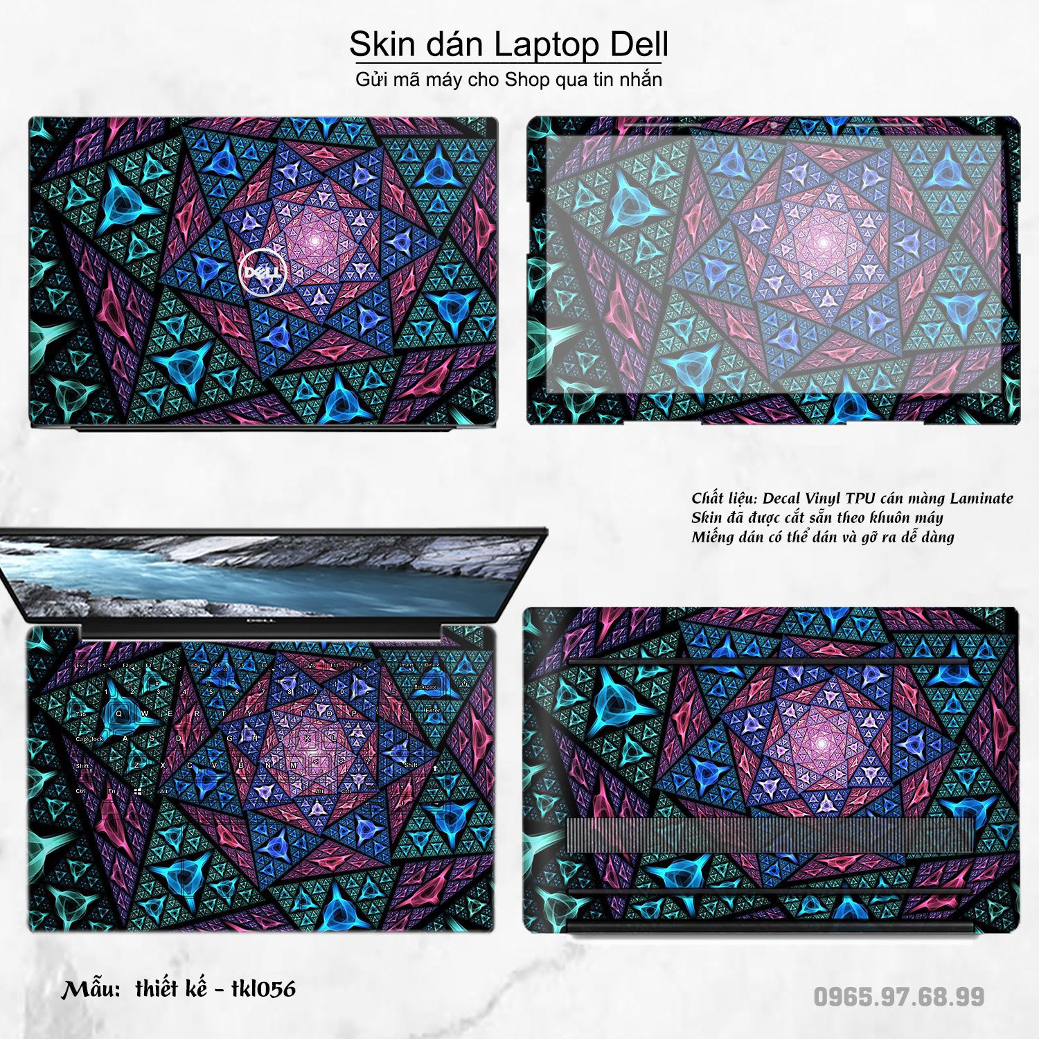 Decal Skin dán Laptop Dell mẫu thiết kế (inbox mã máy cho shop)