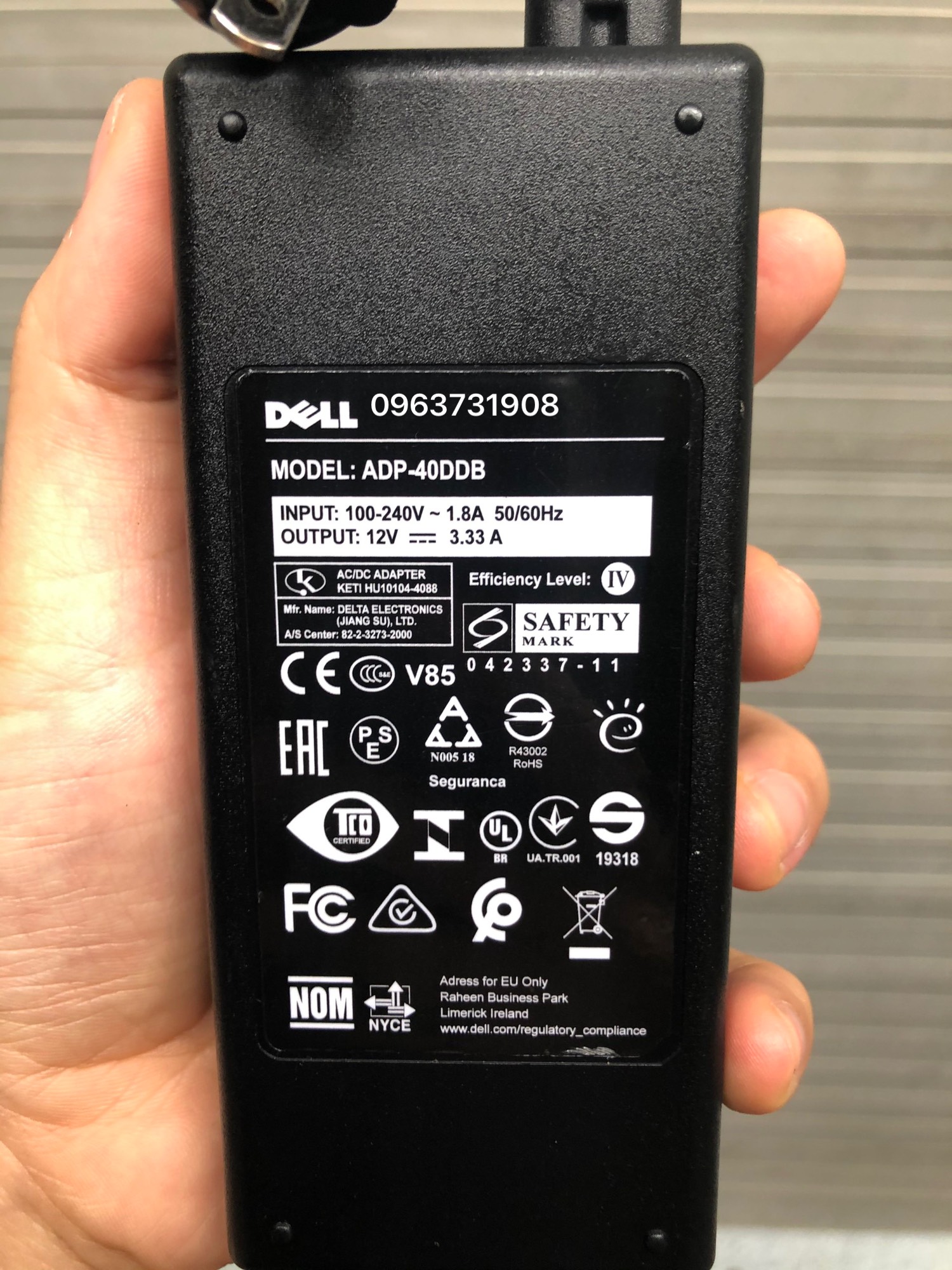 Dây sạc nguồn màn hình Dell 12V 3.33A