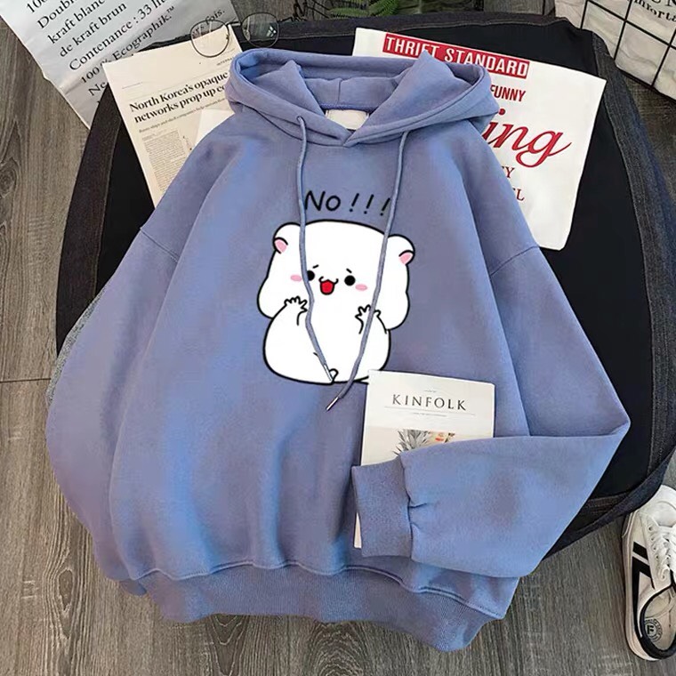 Áo Hoodie bé mỡ đáng yêu , Áo hoodie From rộng, tay phồng, Chất nỉ mềm, không xù, ấm áp, Sét bộ mặc cho nam và nữ - LEEDA