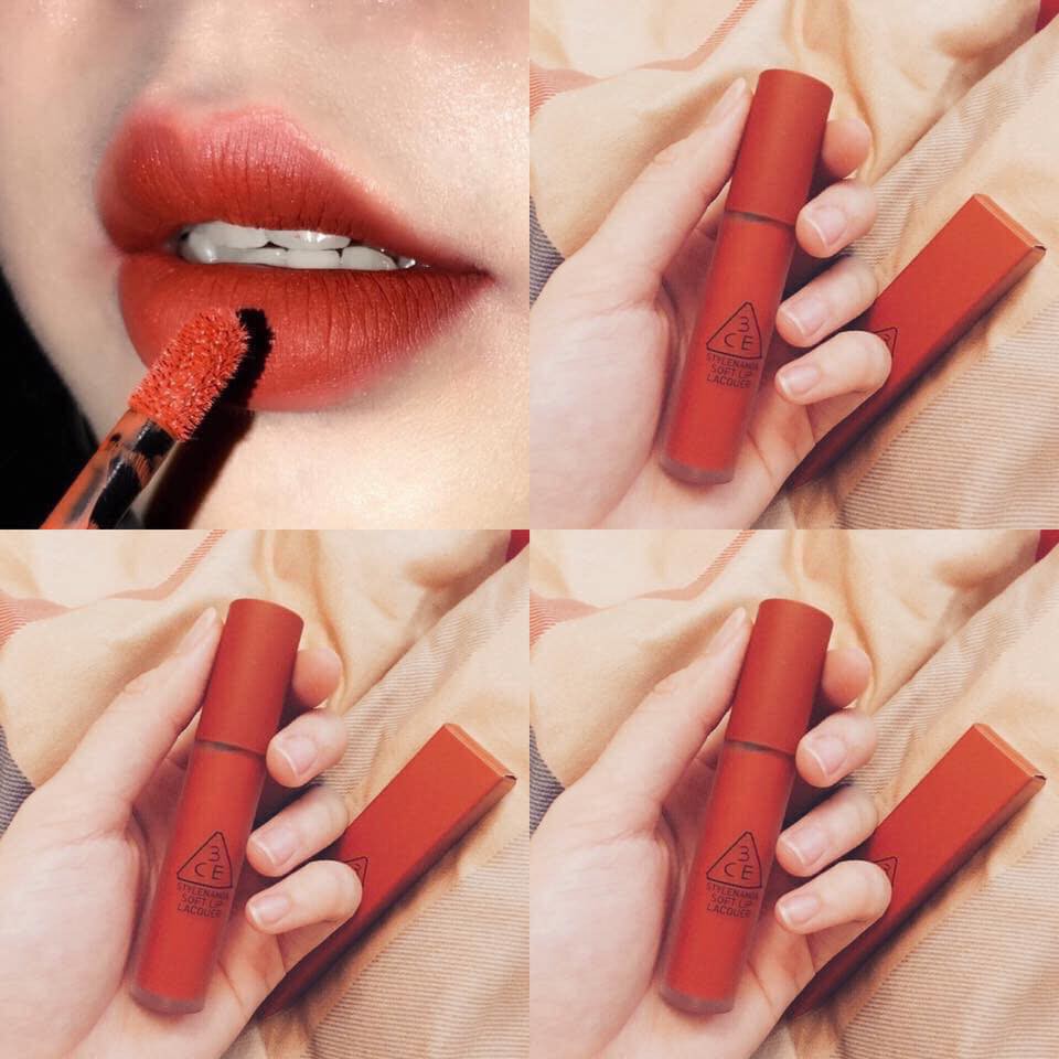 Son 3CE Kem Soft Lip Lacquer Màu NULL SET - Đỏ Gạch