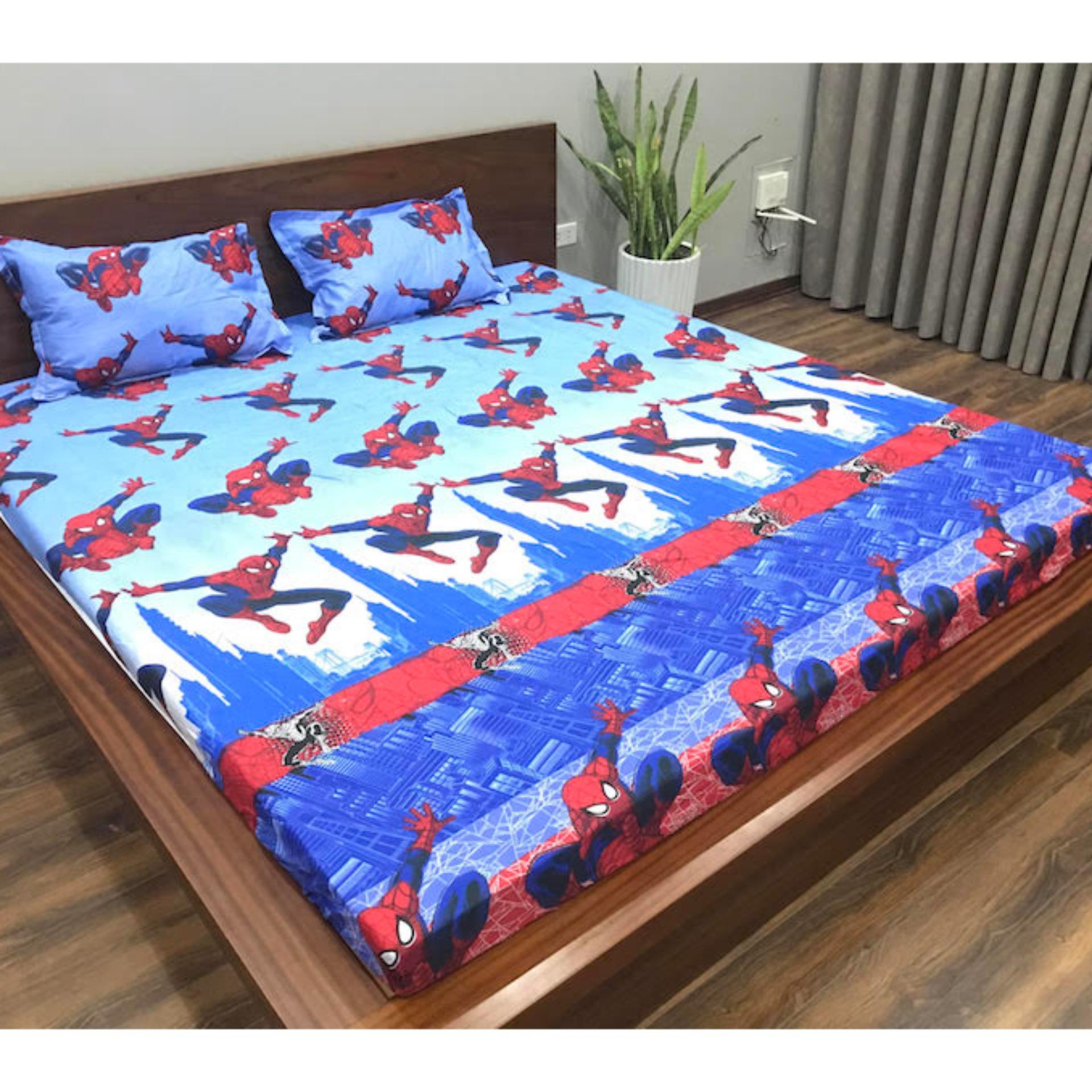 Bộ ga gối cotton Việt người nhện.