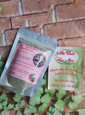 100gr bột lá thạch găng tự nhiên (tặng kèm vôi cục và hoa nhài)