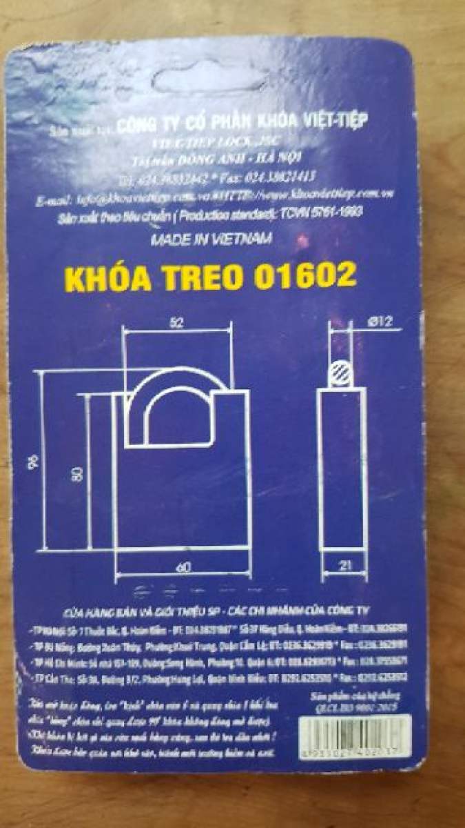 Khóa chống cắt việt tiệp- 01602