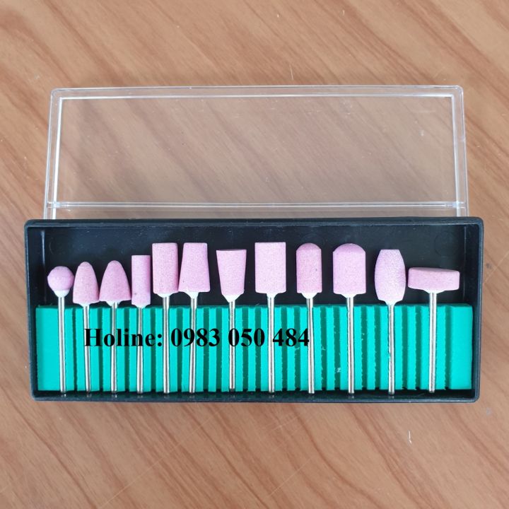 hộp 12 mũi mài móng tay dụng cụ mài nail hay Máy Khắc Mài Mini Đa Năng chân cán 2mm