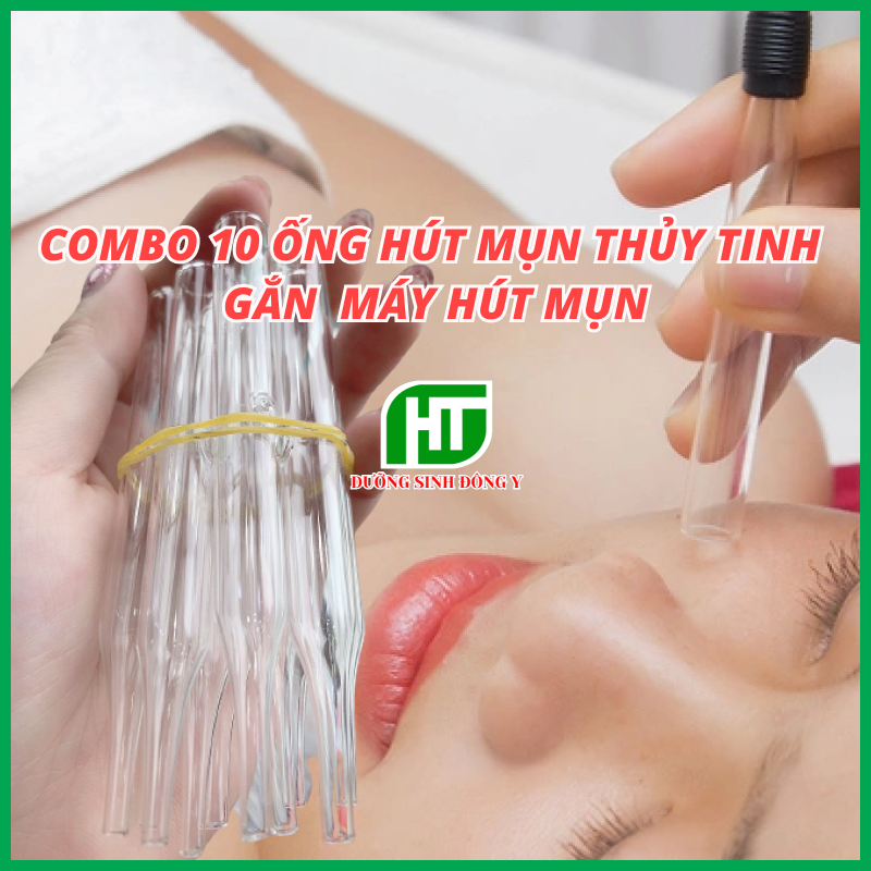 Combo 10 ống hút mụn thuỷ tinh loại 1 dùng lắp máy hút mụn, máy 5in1