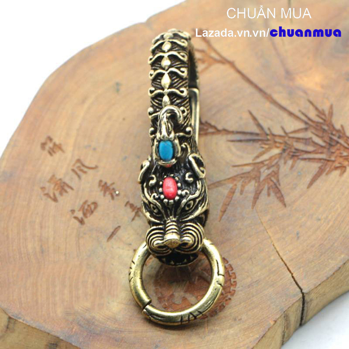 Móc Chìa Khóa Xe Máy Tỳ Hưu Bằng Đồng Phong Thủy (Móc Gắn Chìa Khóa, Móc Thắt Lưng, Carabiner, Tài Lộc, May Mắn,... cmk cmkd )
