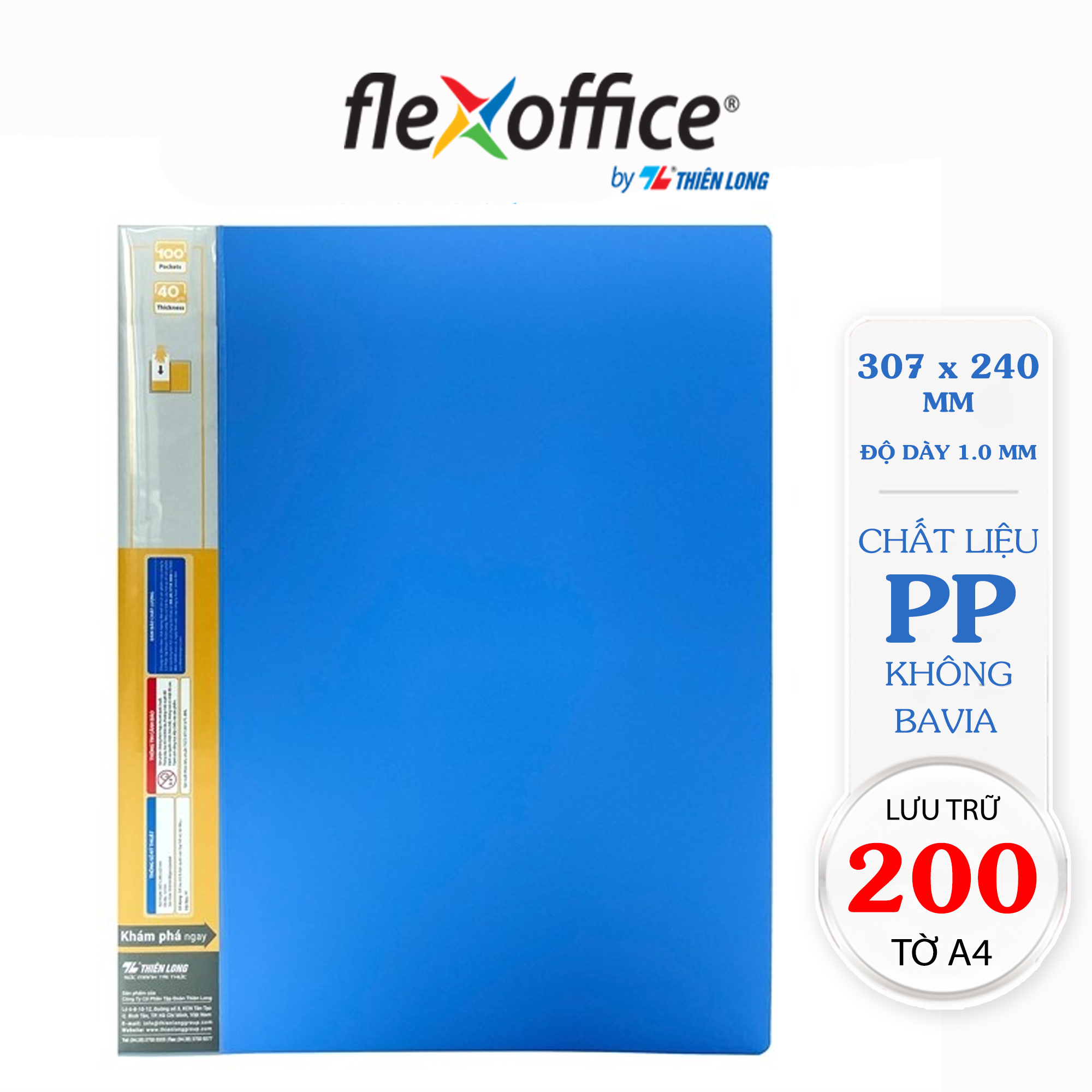 Bìa 100 lá a4 thiên long flexoffice fo-db05