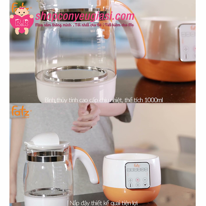 [HCM]Máy Đun Và Hâm Nước Điện Tử Fatzbaby FB3502SL 1000ml