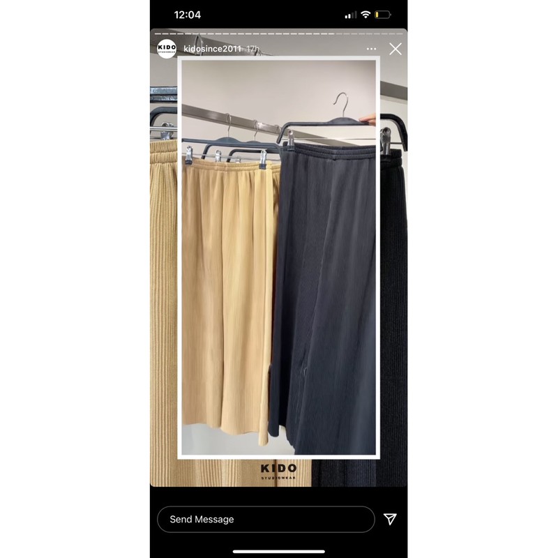 Quần culottes ống rộng thun dập li