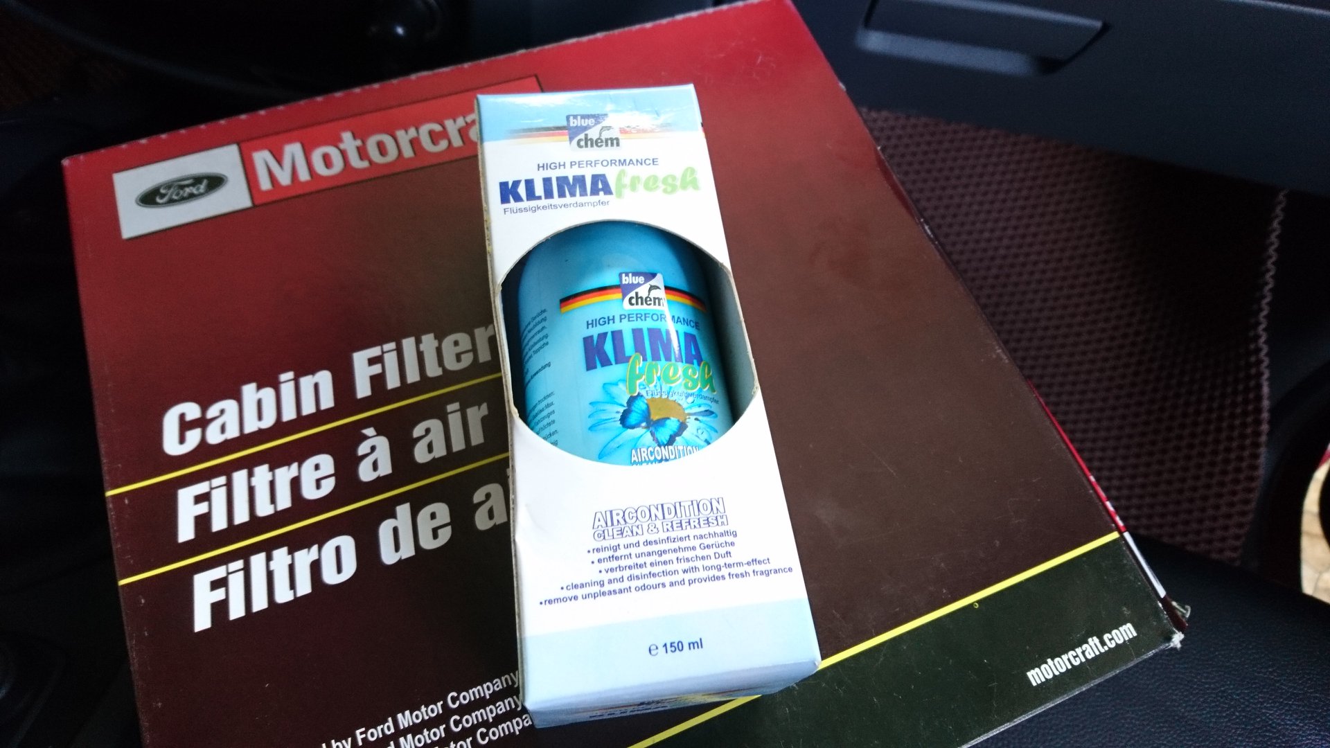 Khí dung bluechem Khử mùi hệ thống điều hòa, khoang nội thất Ô tô (Klima Fresh)