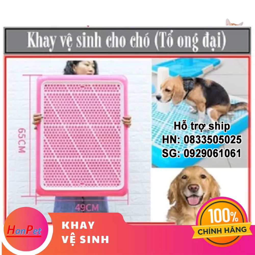 Hanpet - Khay vệ sinh cho chó đực và cái size cực đại loại có cọc ko tường 60cm x 45cm khay vệ sinh chó có cọc thích hợp chó đến 20kg