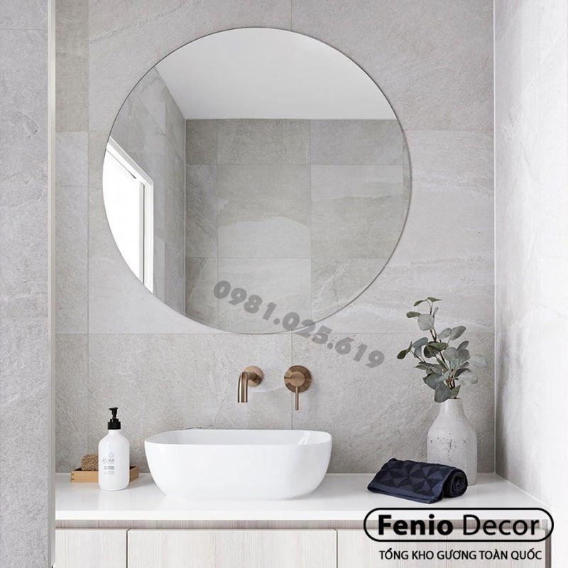 Gương treo tường Gương tròn viền dây da treo trang điểm - 4 MÀU SẮC đẹp để trang trí decor phòng khách phòng ngủ nhà tắm giá rẻ