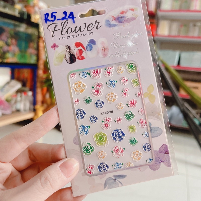 Sticker trang trí dán móng nổi 5D siêu đẹp
