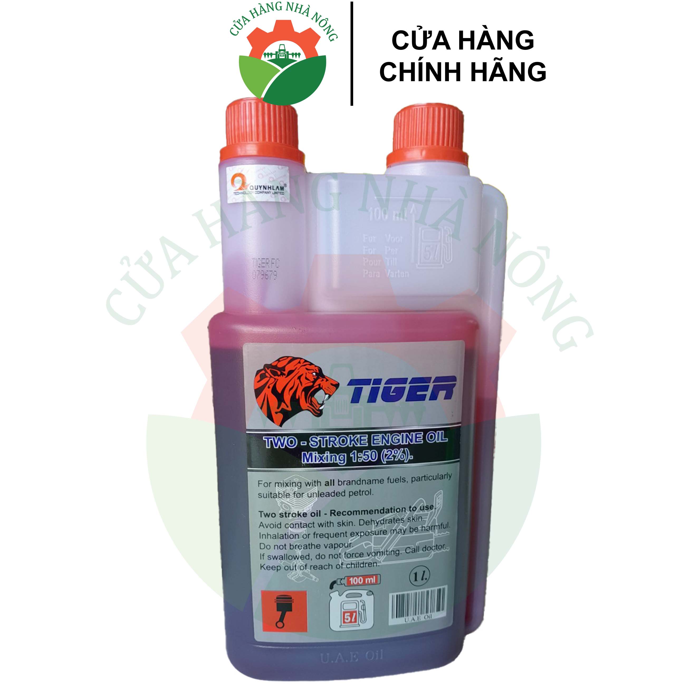 Nhớt 2 thì TIGER 1L xanh/đỏ chính hãng