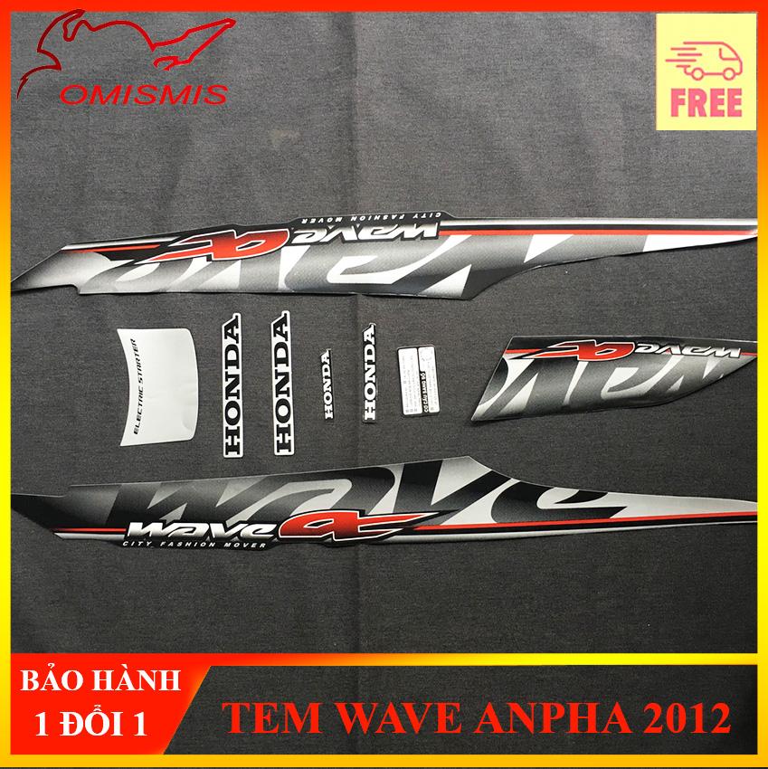 [HCM][WAVE ANPHA 2012] BỘ TEM RỜI TEM DECAL TEM MẪU ZIN TEM XE MÁY TEM FULL 3 LỚP CHO WAVE ANPHA 2012 MÀU ĐEN