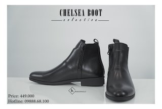 Giày nam Chelsea Boots Khóa Kéo Da kim Đế cao su Cao Cấp Tặng Phụ Kiện thumbnail