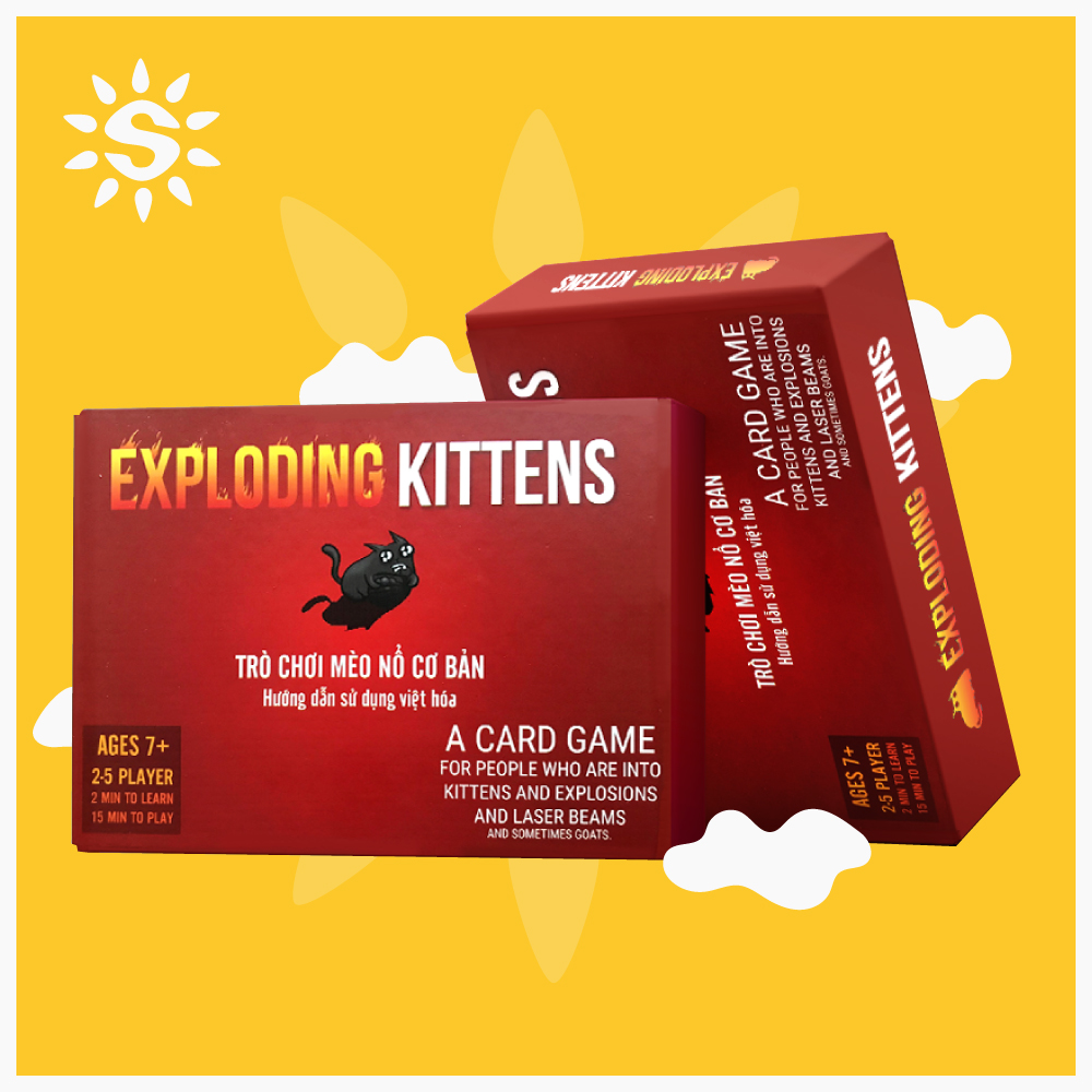 [Nhập RS0822 giảm 30k cho đơn 99k][Việt hóa] Mèo Nổ hộp cứng TOP BOARDGAME - Exploding Kittens BoardGame