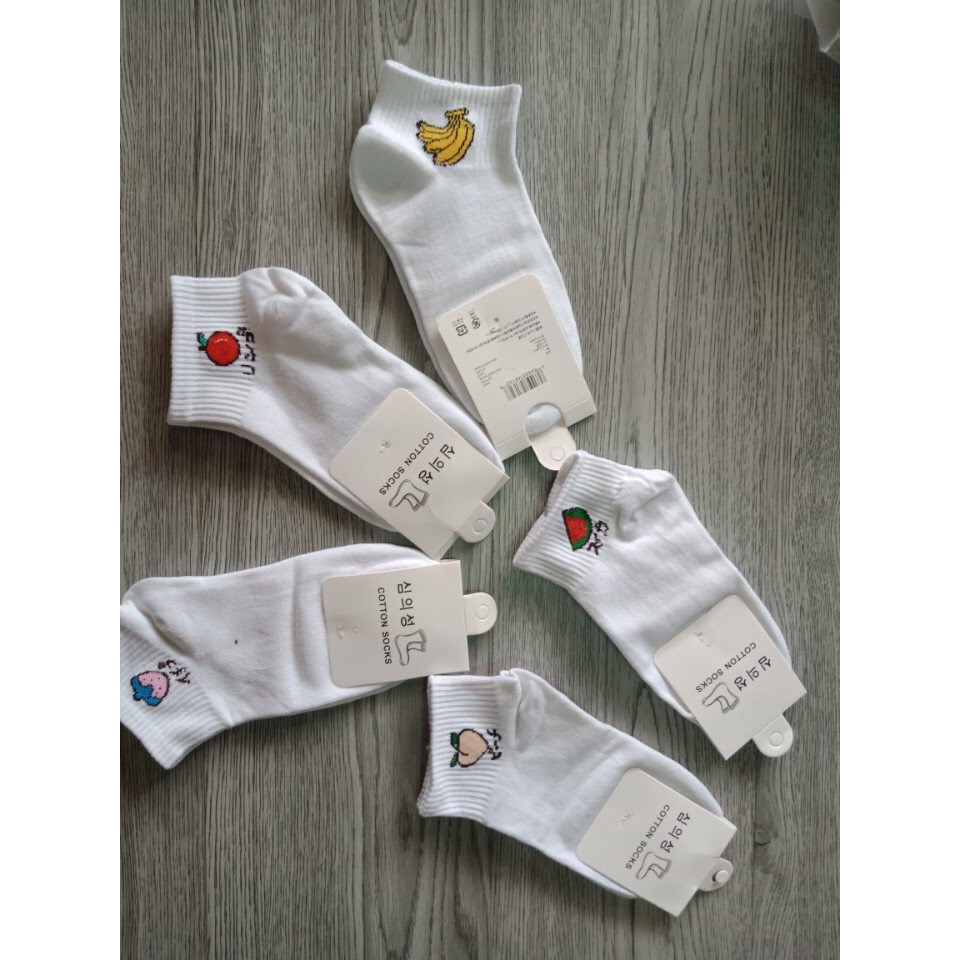 combo 5 đôi Tất Cổ Ngắn trái cây hoa quả
