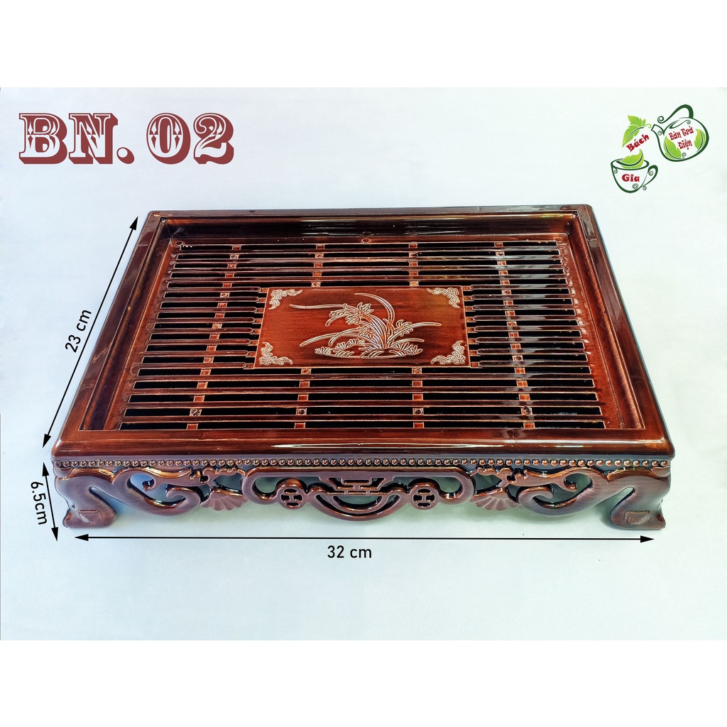 Bộ ấm chén gốm tử sa nâu đỏ - hàng cao cấp bát tràng loại 1 - ấm trúc vuông đắp nổi