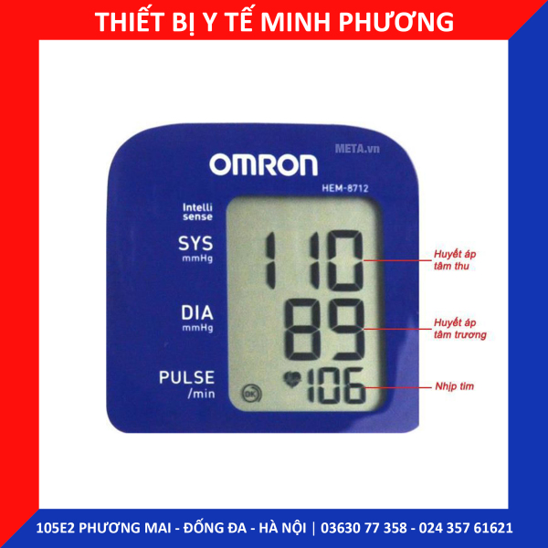 Giá bán [CHÍNH HÃNG] Máy đo huyết áp điện tử Omron HEM8712 kèm nguồn (có bảo hành)