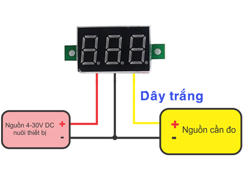 Led đo điện áp DC 0V - 30V 3 dây 0.28inh