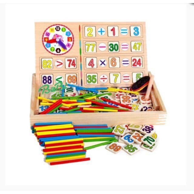Bảng gỗ học Toán kèm bộ que tính