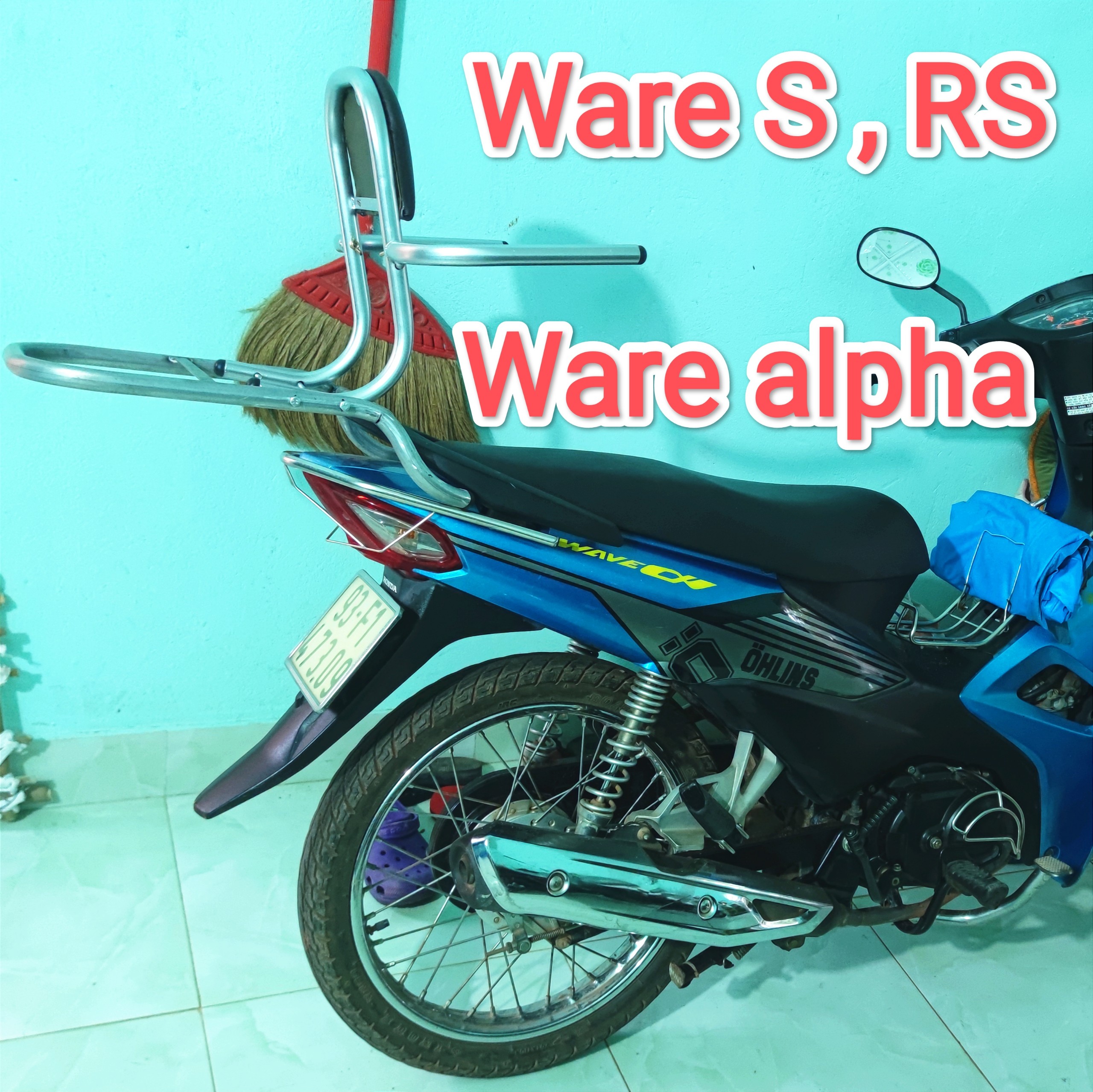 ( tặng lót tay) baga phượt có đệm tựa lưng,cho xe Wave Alpha 110,ware S, Ware RS,
