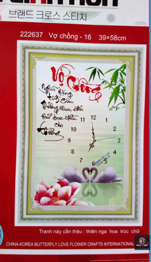 Tranh thêu chữ thập mini bộ đôi dễ thương