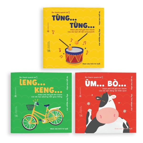 Sách Ehon - Combo 3 cuốn Âm thanh quanh bé - Dành cho bé từ 0 - 6 tuổi