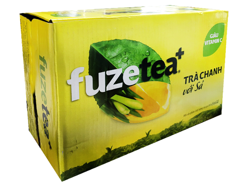 Thùng 24 lon trà chanh với sả Fuze Tea 320ml