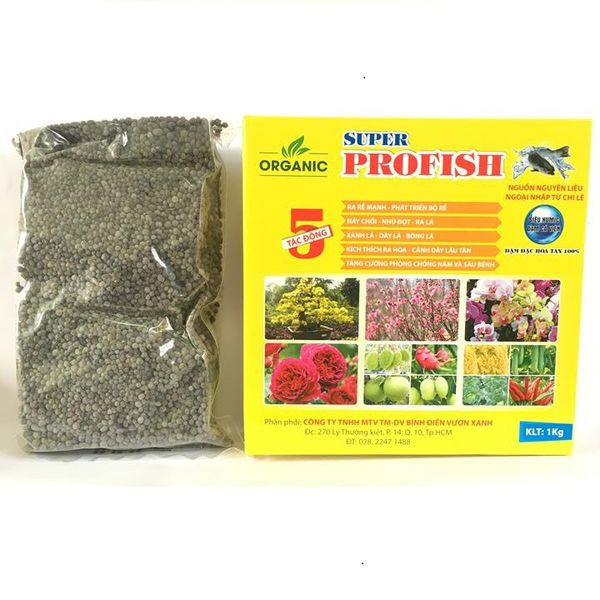 Phân bón vi lượng đạm cá humic dạng viên EV13 Super Profish hộp 01kg