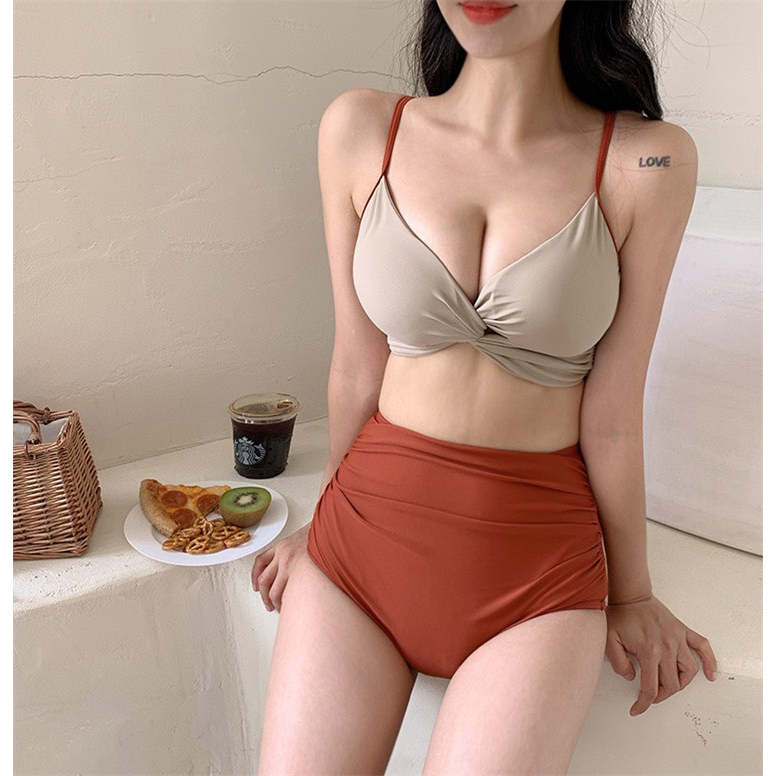Bikini xoắn phối màu dễ thương