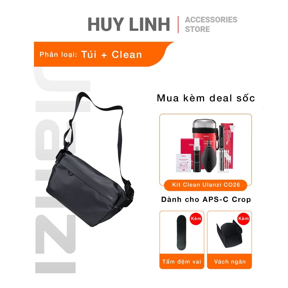 Túi đeo chéo đựng máy ảnh Ulanzi Light Junior PB008 chống nước - Dung tích 6L cho máy ảnh