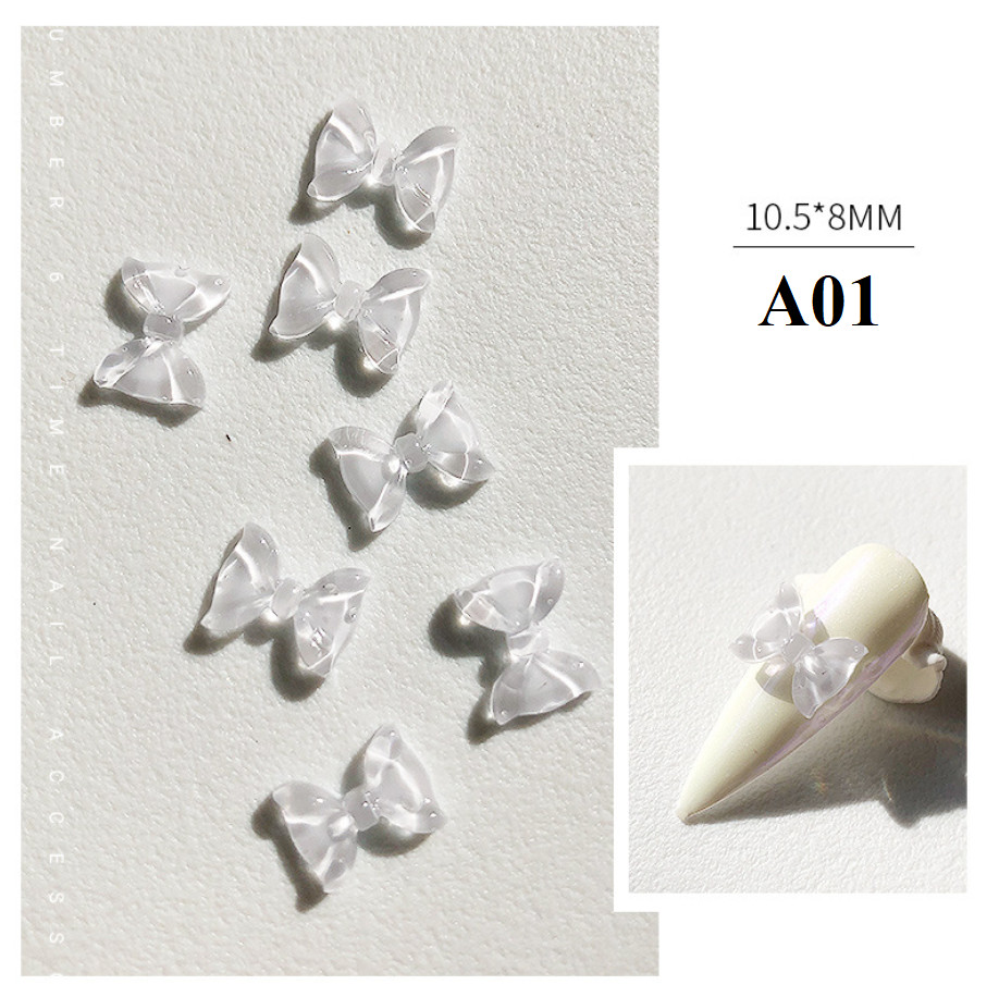 Set 10 Nơ Thạch đủ màu Pha Lê Trang Trí Móng  - ST209