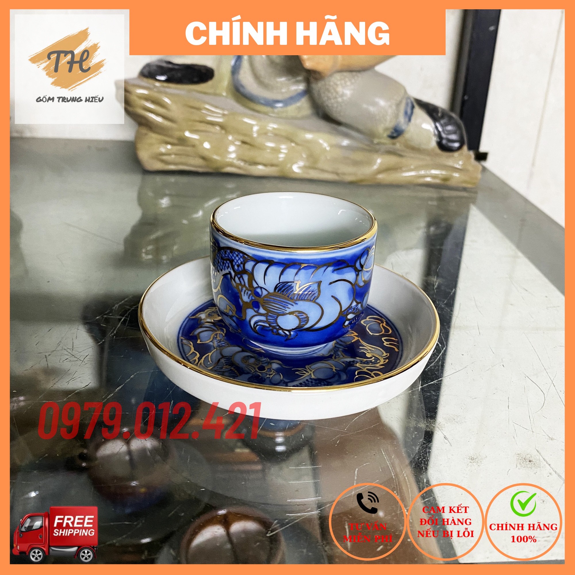 Chén đĩa lẻ của bộ ấm chén Bát Tràng - nhiều mẫu