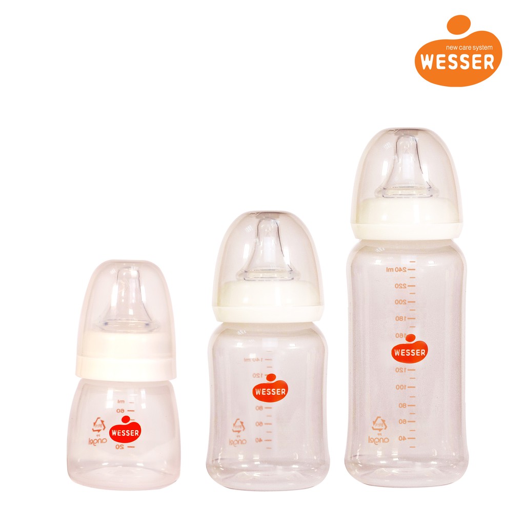 BÌNH SỮA CHO BÉ - BÌNH SỮA WESSER CỔ HẸP 60ML - 120 - 250ML