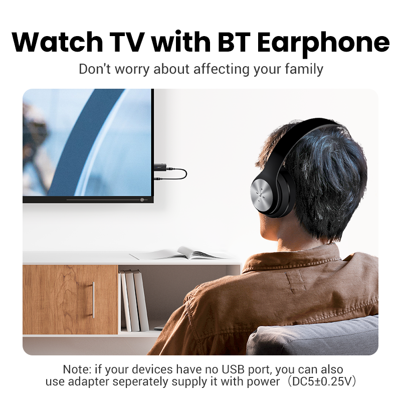 UGREEN Bluetooth 5.1 Transmitter Receiver 2 in 1 Wireless USB Bluetooth Adapter Built-in Microphone 3.5mm Audio Bluetooth Dongle Driver Free for TV, Home Stereo, Car Stereo, Headphones, Speakers, PC