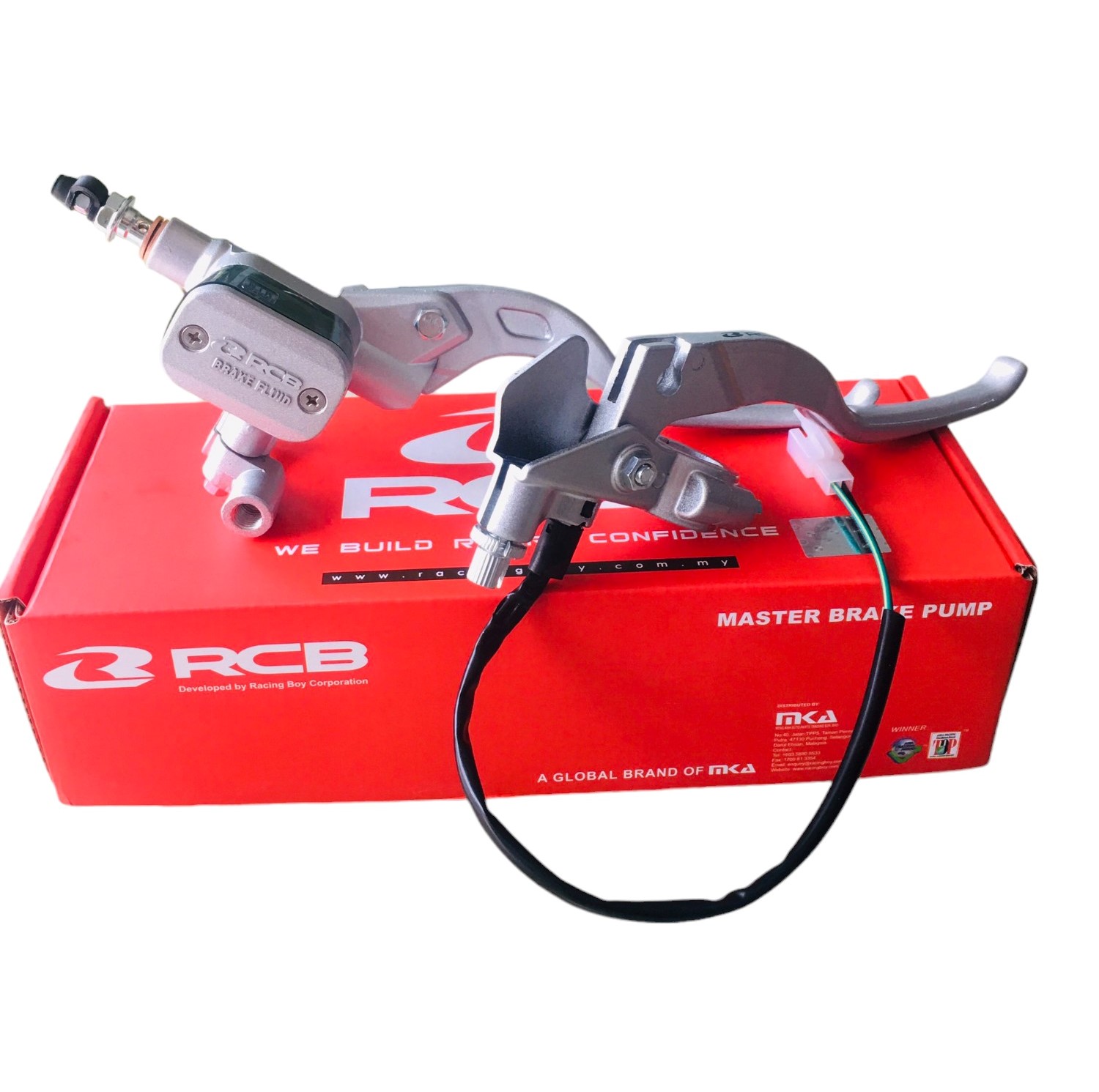 Cặp Tay thắng RCB bình dầu vuông 14mm xiken bạc