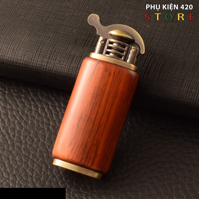 Máy Lửa Xăng Đá Vỏ Gỗ Cỡ Trung - Bật Lửa Hộp Quẹt Độc Lạ Đẹp (may lua xang da vo go co trung - bat lua hop quet doc la dep)