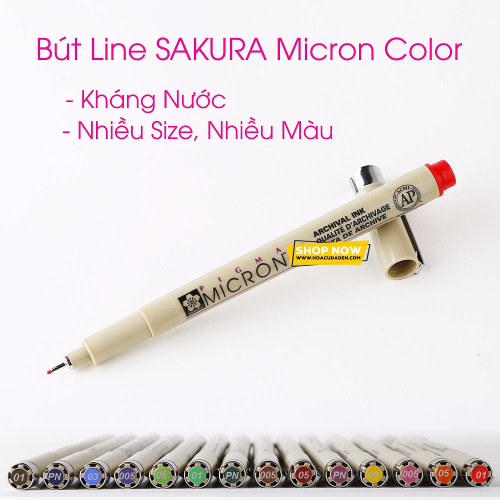 [HCM]Bút Line Màu Sakura Pigma Micron Kháng Nước