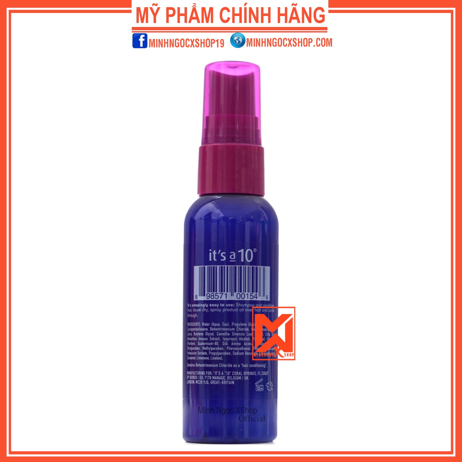 Xịt dưỡng tóc cao cấp It’s A 10 Miracle Leave in Product 59.1ML