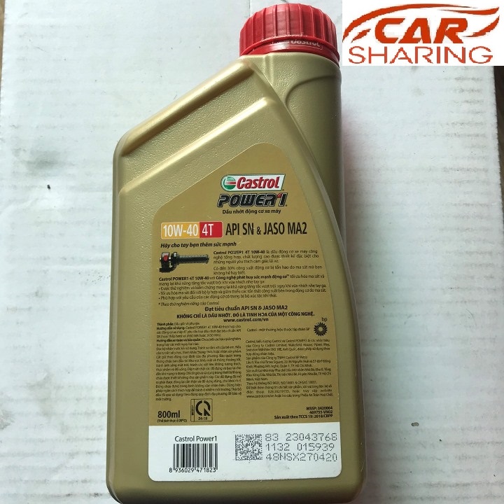 COMBO 2 CÁI SẢN PHẨM BAO GỒM :  ( 1 BÌNH NHỚT CASTROL XE MÁY SỐ + 1 BUGI 3 CHẤU SOVKO CHÂN NGẮN)