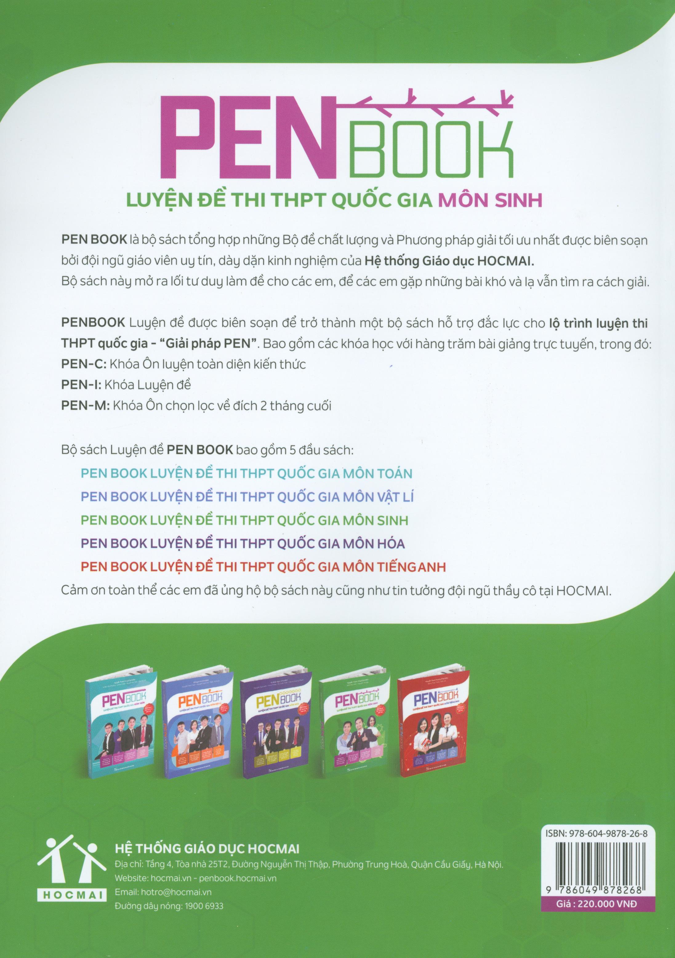 Pen Book Luyện đề thi THPT quốc gia Môn Sinh