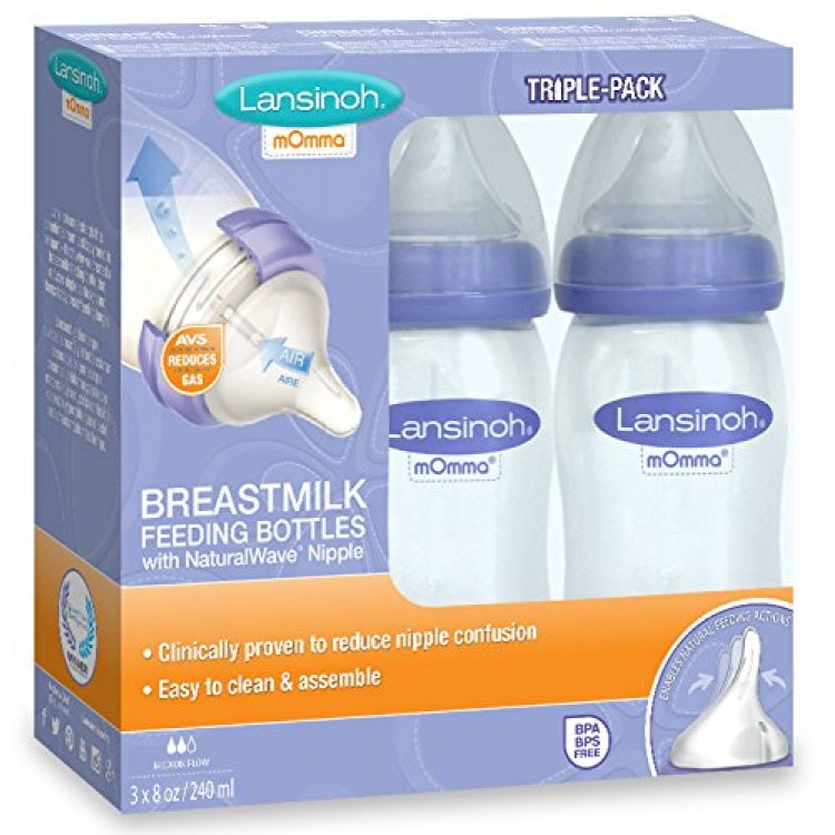 ( Đủ size S, M, L) Bình sữa Lansinoh Momma 160ml/240ml chính hãng