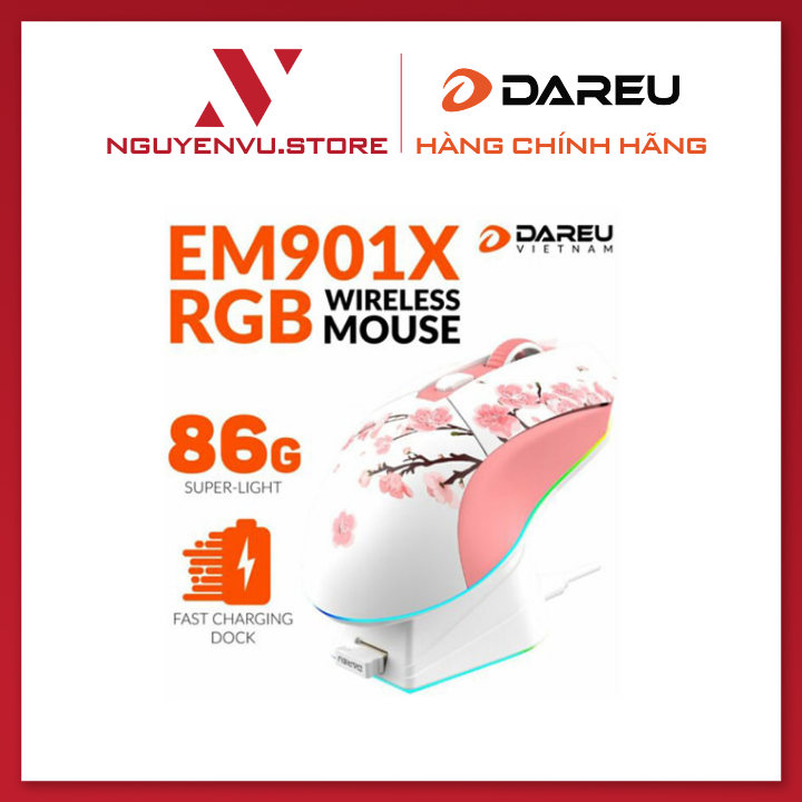 Dareu em901x RGB superlight wireless gaming mouse fast shipping dock mice-authentic