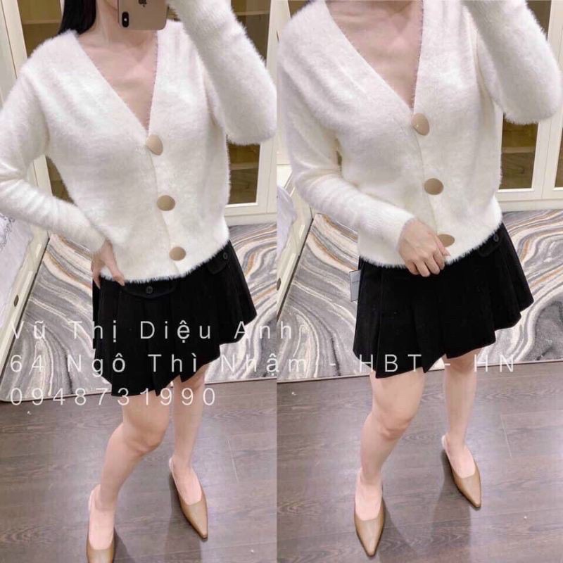 ÁO CADIGAN LEN CÚC ĐỒNG LÔNG THỎ QC