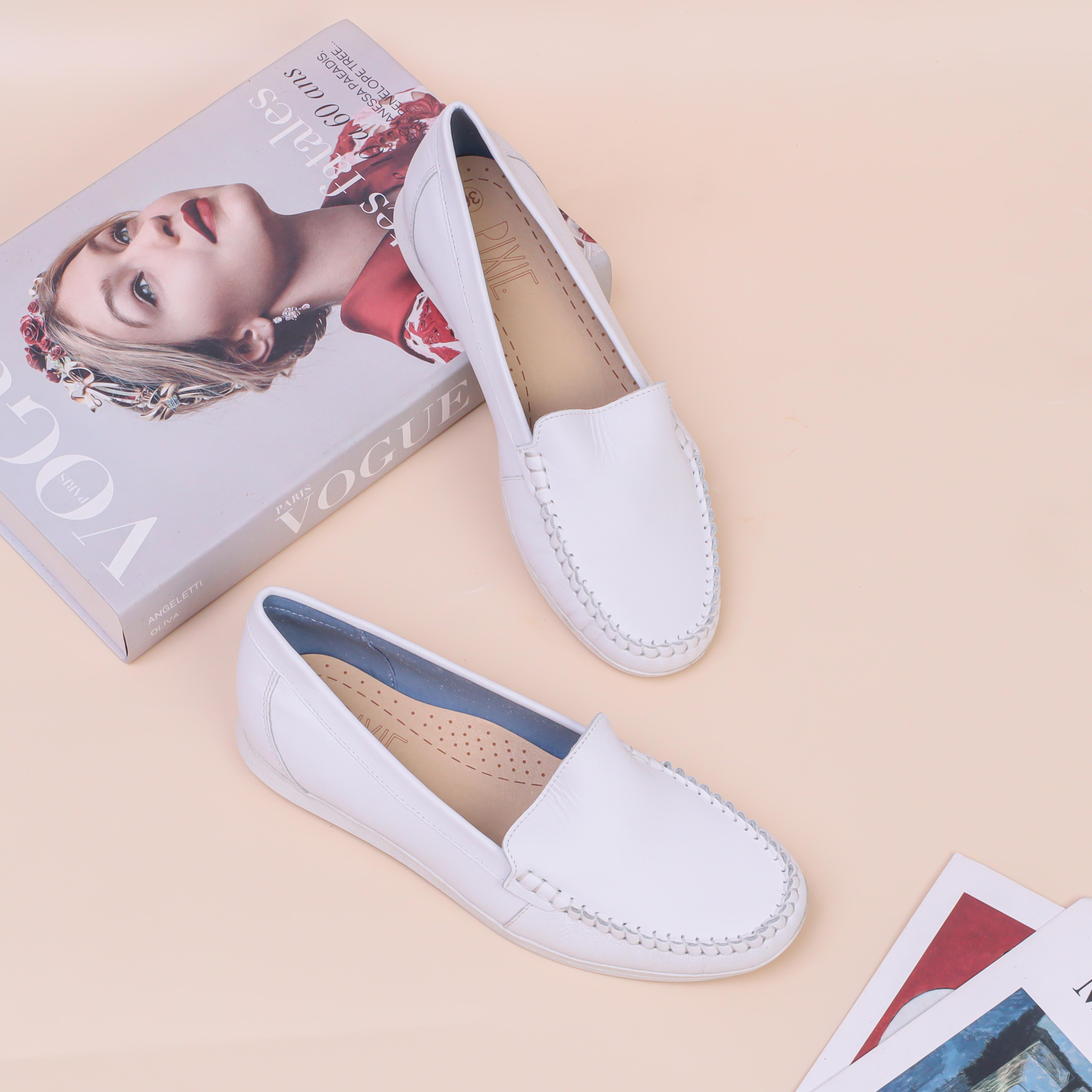 Giày Mọi Moccasin Da Bò Thật Đế Cao Su Pixie X482